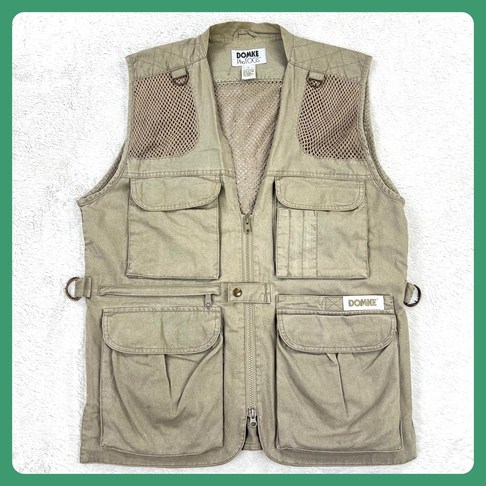 DOMKE PhoTOGS Photographer Vest Men's SMALL Khaki Utility Multi‎ Pocket Photo
